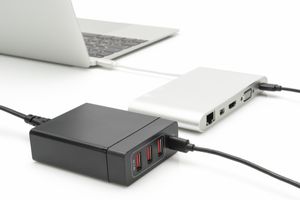 Digitus DA-10195 USB-oplader 72 W Thuis Uitgangsstroom (max.) 10200 mA Aantal uitgangen: 4 x USB-C, USB-A USB Power Delivery (USB-PD)