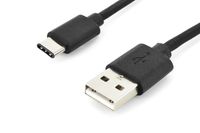 Digitus USB-kabel USB 2.0 USB-C stekker, USB-A stekker 1.00 m Zwart Flexibel AK-300154-010-S - thumbnail