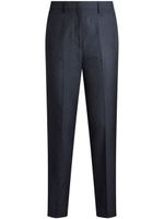 ETRO paisley-jacquard cotton blend cigarette trousers - Bleu