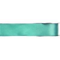 1x Mintgroene satijnlint rollen 1,5 cm x 25 meter cadeaulint verpakkingsmateriaal   - - thumbnail