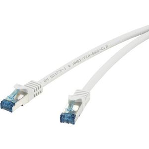 Renkforce RF-4145289 RJ45 Netwerkkabel, patchkabel CAT 6A S/FTP 5.00 m Grijs Snagless, Vlambestendig 1 stuk(s)