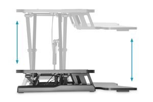 Digitus DA-90380-1 Zit-sta-verhoger Hoogte: 100 tot 500 mm Zwart