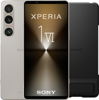 Sony Xperia 1 VI 256GB Zilver 5G + Sony Back Cover Zwart met Standaard