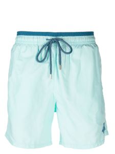 Vilebrequin contrast-trim drawstring swim shorts - Bleu