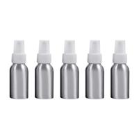 5 stuks hervulbare glas fijne mist verstuivers aluminium fles 50ml (wit)