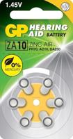GP ZA10 blisterverpakking van 6 batterijen met zink luchtknop compatibel met PR70/DA230/230HPX