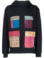 Alchemist hoodie en coton à design patchwork - Noir