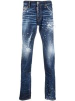 DSQUARED2 jean Twimphony à effet taches de peinture - Bleu