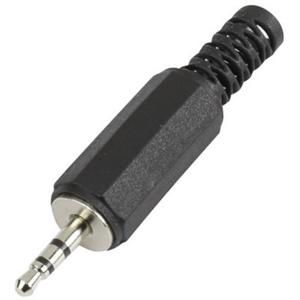 TRU COMPONENTS 1572330 Jackplug 2,5 mm Stekker, recht Aantal polen: 3 Stereo Zwart 1 stuk(s)