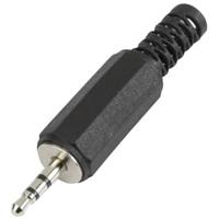 TRU COMPONENTS 1572330 Jackplug 2,5 mm Stekker, recht Aantal polen: 3 Stereo Zwart 1 stuk(s) - thumbnail