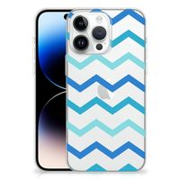 iPhone 14 Pro Max TPU bumper Zigzag Blauw