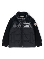 Moncler Enfant doudoune zippée à patch logo - Bleu