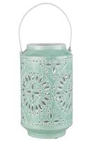 J-Line Lantaarn Hoog Geperforeerd Ijzer Blauw