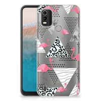 Nokia C21 Plus TPU Hoesje Flamingo Triangle - thumbnail