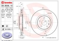 Remschijf BREMBO, Remschijftype: Binnen geventileerd, u.a. für Saab, Vauxhall, Opel - thumbnail