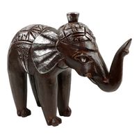 Houten Olifant Bruin (27 x 26 cm)