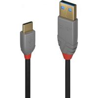 Lindy 36886 1m USB A USB C Mannelijk Mannelijk Zwart, Grijs USB-kabel - thumbnail