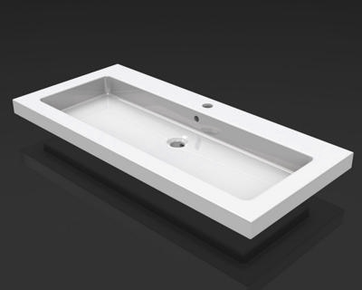 Wiesbaden Kera keramische meubelwastafel 100x46 cm 1 kraangat, wit Wiesbaden Kera keramische meubelwastafel 100x46 cm 1 kraangat, wit