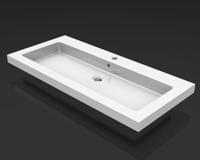 Wiesbaden Kera keramische meubelwastafel 100x46 cm 1 kraangat, wit