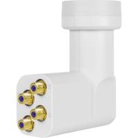 MegaSat HD-Profi Quattro-LNB Feed-opname: 40 mm vergulden aansluiting, Weerbestendig Wit - thumbnail