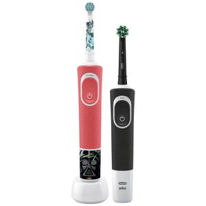 Oral-B D103 Black + D100 Star Wars D103.413.3-D100.410.2K Elektrische kindertandenborstel Roterend / oscillerend Rood/wit, Zwart/wit