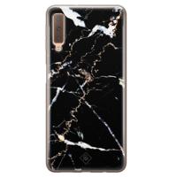 Samsung Galaxy A7 2018 siliconen hoesje - Marmer zwart