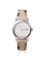 Horlogeband Burberry BU9132 Leder/Textiel Beige 18mm