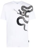 Philipp Plein t-shirt à imprimé serpent - Blanc