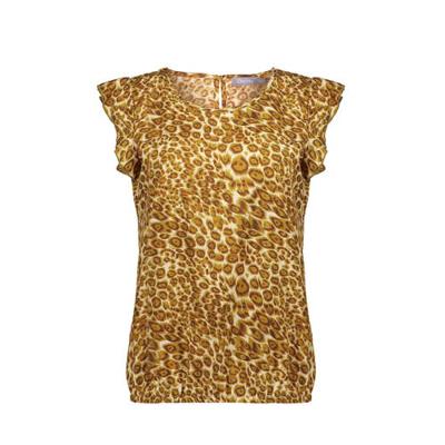 Geisha gebreide top met all over print geel