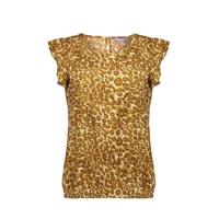 Geisha gebreide top met all over print geel