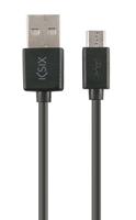 KSIX bxcusb01 - Data- en oplaadkabel Micro USB-kabel 1 meter voor smartphone, zwart