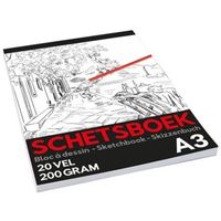 Schetsboek/tekenboek 20 bladzijdes 200 grams   - - thumbnail