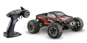 Absima Spirit Zwart, Rood Brushed 1:16 RC auto Elektro Monstertruck 4WD RTR 2,4 GHz Incl. accu en laadkabel