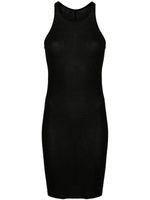 Rick Owens fine-ribbed semi-sheer minidress - Noir