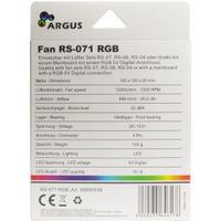 Inter-Tech RS-071 RGB Computer behuizing Ventilator 12 cm Zwart, Wit - thumbnail