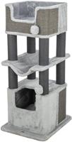 Trixie Krabpaal XXL Lucano, grote kattenboom met gezellig hol 110 cm, grijs, krabpaal voor katten, comfortabel en stabiel - 48160