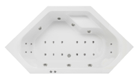 Lambini Designs Venetië bubbelbad 145x145cm elektronisch 6+4+2 hydrojets en 12 aerojets chroom