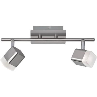 LED Plafondspot - Trion Ribon - 8W - Warm Wit 3000K - 2-lichts - Rechthoek - Mat Nikkel - Aluminium LED Plafondspot - Trion Ribon - 8W - Warm Wit 3000K - 2-lichts - Rechthoek - Mat Nikkel - Aluminium
