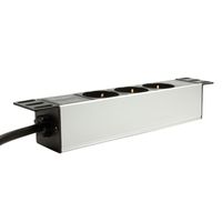 LogiLink PDU3B01 10 inch Stekkerdoos voor patchkast Aluminium profiel Zilver, Zwart - thumbnail