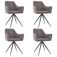 vidaXL Eetkamerstoelen 4 st fluweel lichtgrijs