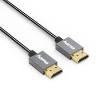 Hama High-speed HDMI-kabel Elite Ethernet Metaal Antraciet 0,75 M - thumbnail