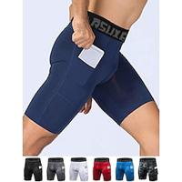 Arsuxeo Voor heren Strakke hardloopshorts Compressieshorts Yogashorts Spandex-shorts met telefoonzak Hoge taille Basislaag Sportief Polyester 4-weg stretch Ademend Sneldrogend Krachtflex Yoga Fitness Lightinthebox