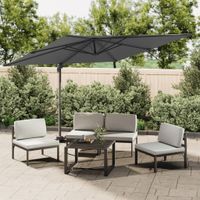 Zweefparasol met aluminium paal 300x300 cm antracietkleurig