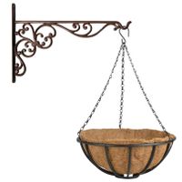 Hanging basket 35 cm met ijzeren muurhaak en kokos inlegvel