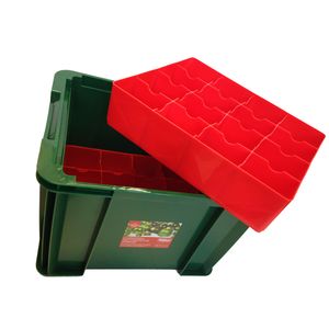 Kerstballen/kerstversiering opruimen opbergbox groen/rood 36 Liter