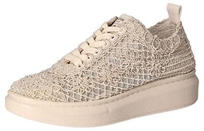 MUSTANG Dames sneakers veterschoenen, beige, 40 EU