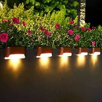 4 stks solar hek lichten outdoor waterdichte tuin licht binnenplaats hek trappen balkon loopbrug vakantie decoratie verlichting solar nachtlamp Lightinthebox