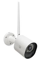 Motorola FOCUS 72 Outdoor bewakingscamera met wandmontage, zoom, infrarood nachtzichtfunctie en een bewegingsmelder, LAN, WLAN en app ondersteuning, wit
