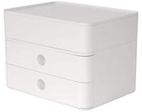 HAN Ladenbox Allison Smart Box plus met 2 laden, scheidingswand en gebruiksvoorwerpenbox, incl. kabelgeleiding, stapelbaar, kantoor, bureau, keuken, meubelvriendelijke rubberen voetjes, 1100-12,