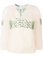 Prada blouse transparente à sequins - Rose